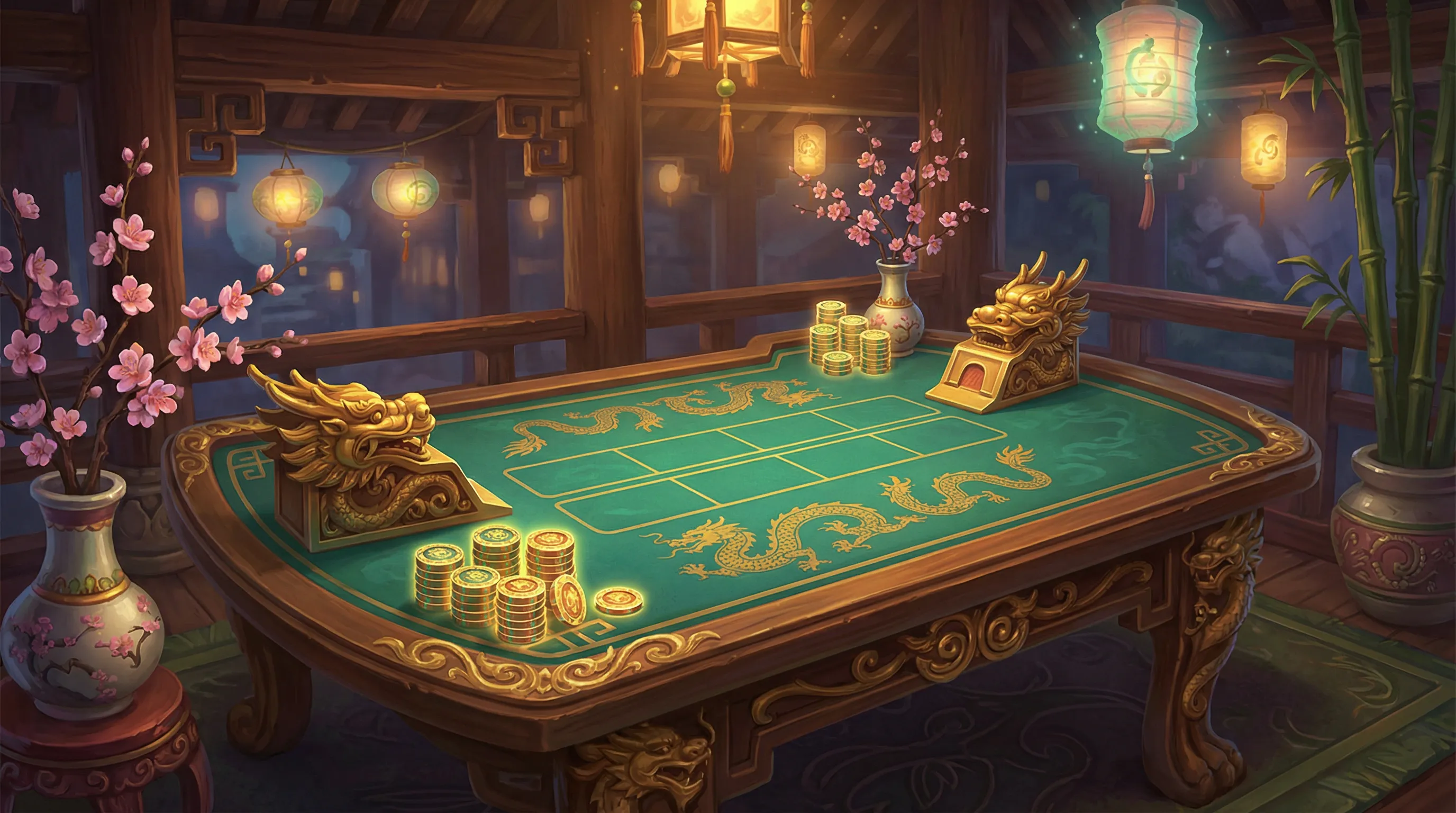 Mesa de bacará elegante no cassino online ganheibet